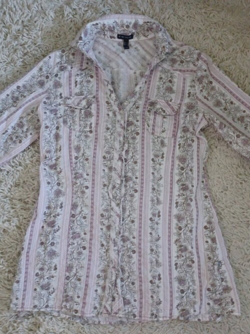F.A.N.G Womens M - L Floral Tunic Shirt 100% Cotton Y2K Boho Cottagecore
